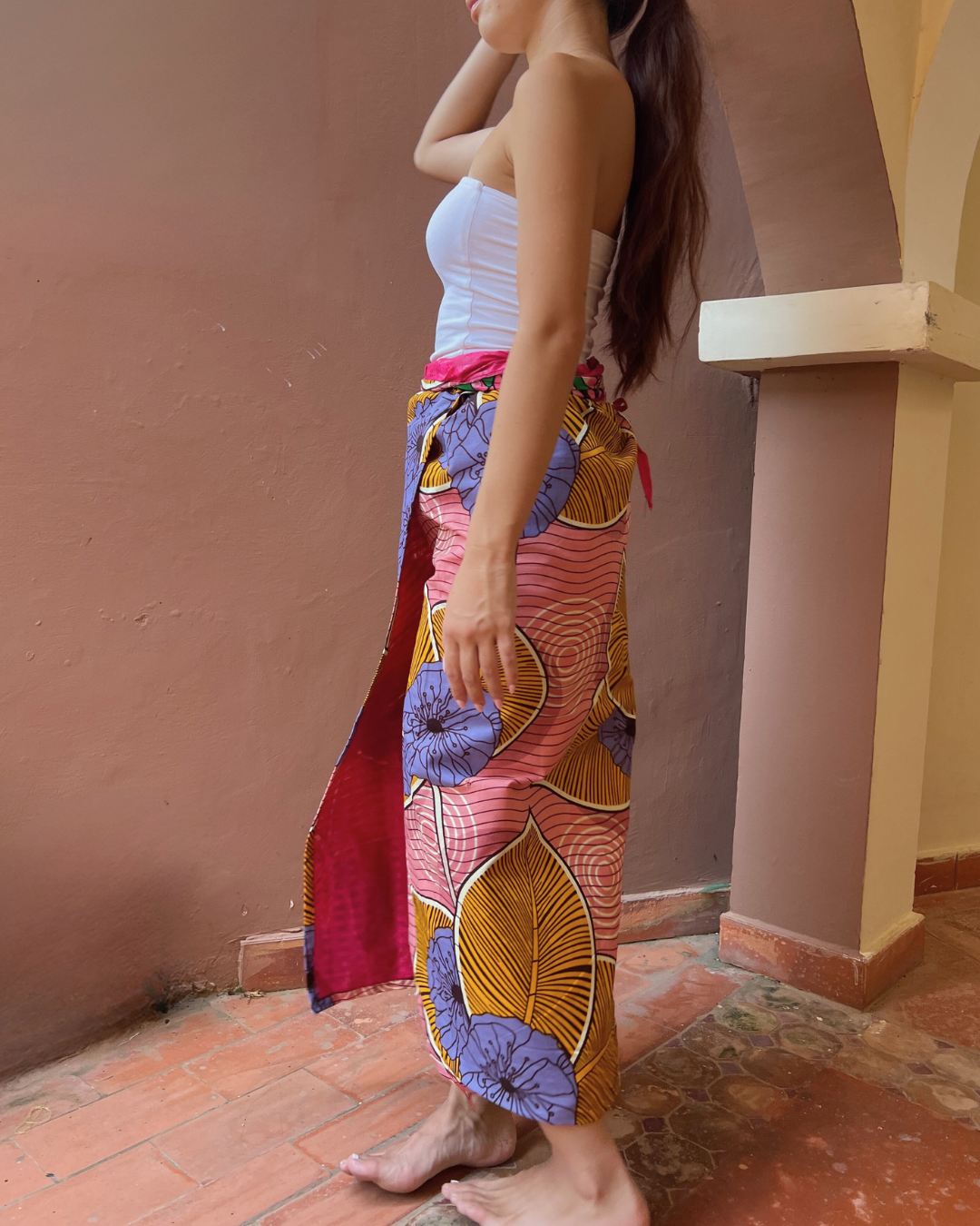 リバーシブルラップスカート（Size FREE）/ Long