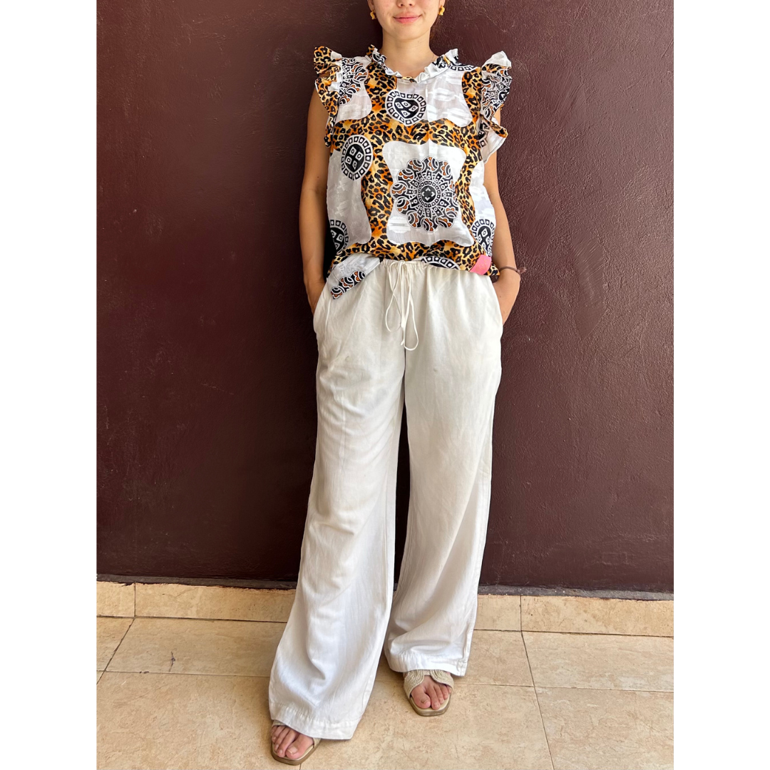 レオパード織柄トップス