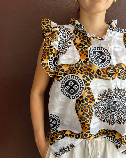 レオパード織柄トップス