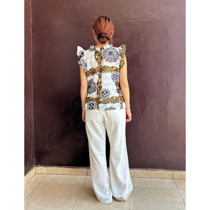 レオパード織柄トップス