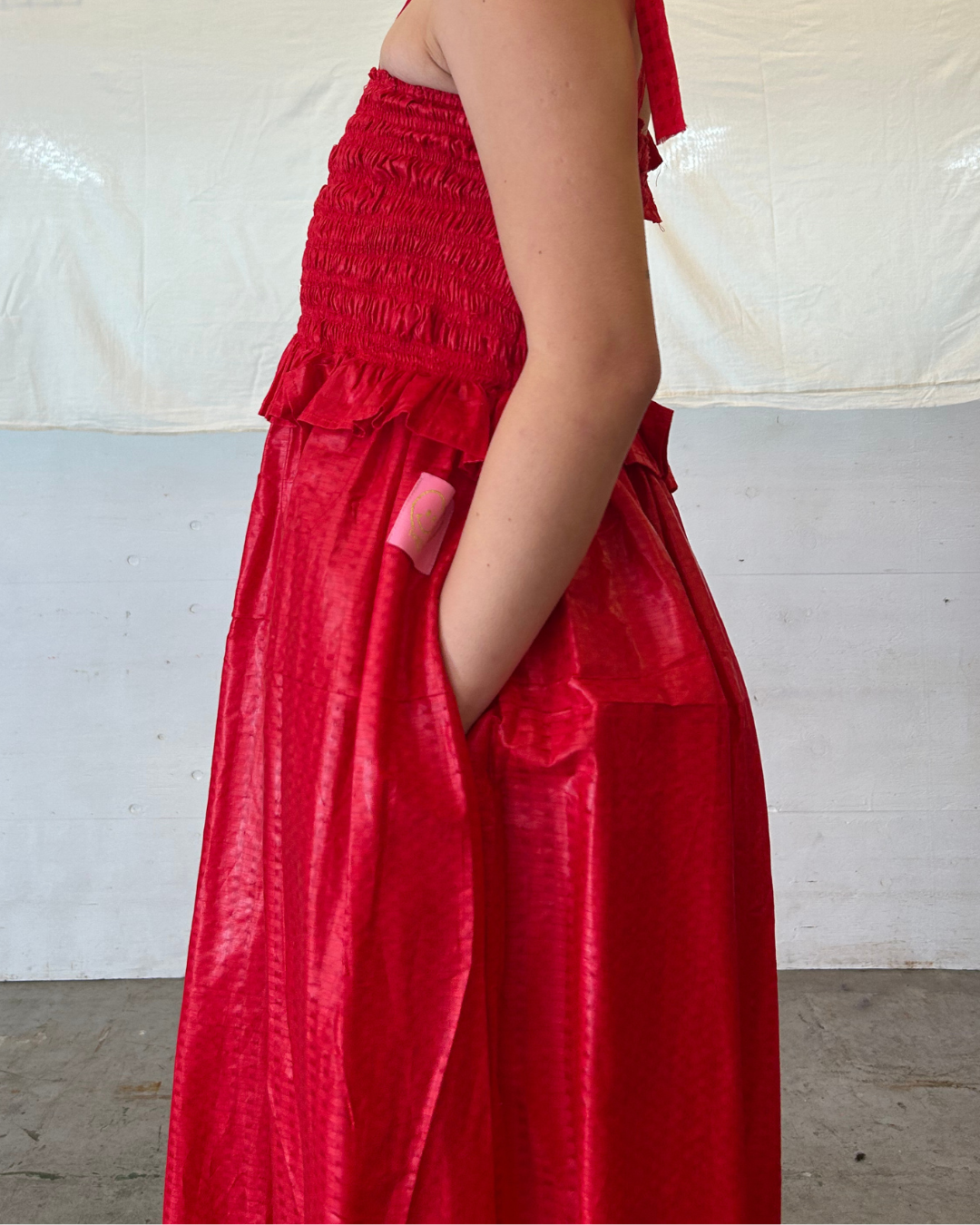 2 in 1 Elastic Long Dress - Red 