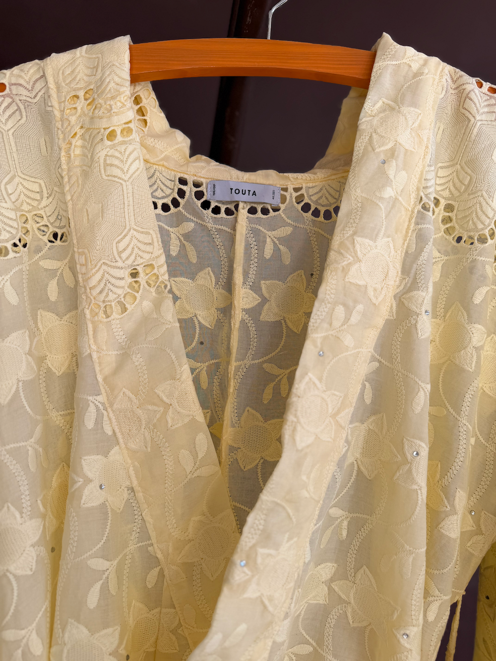 LONG EMBROIDERED YUKATA / CREAM
